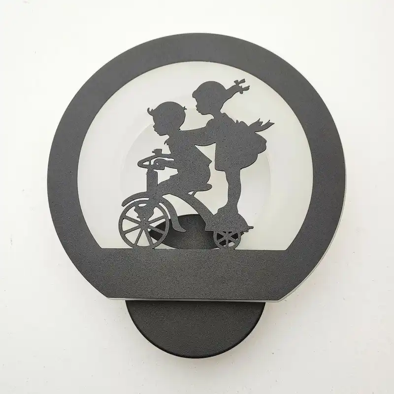 چراغ خواب مدل دیواری فانتزی طرح دوچرخه و کودکان