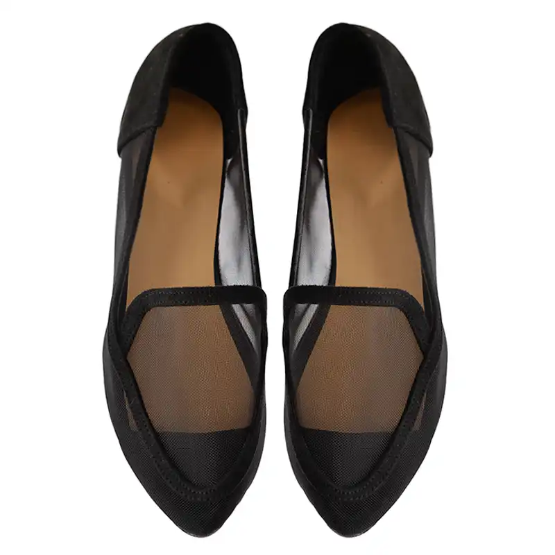 کفش زنانه مدل 159012133 پنجه باریک رنگ مشکی سفید