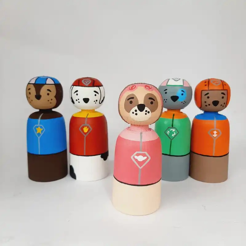 اسباب بازی چوبی مدل سگ های نگهبان مجموعه 5 عددی