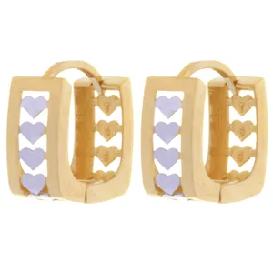 گوشواره طلا 18 عیار زنانه طلای مستجابی مدل جلوا قلب  کد 08