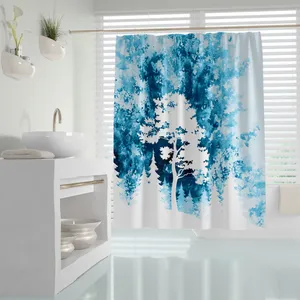 پرده حمام دلفین مدل Trees سایز 180x200 سانتی متر