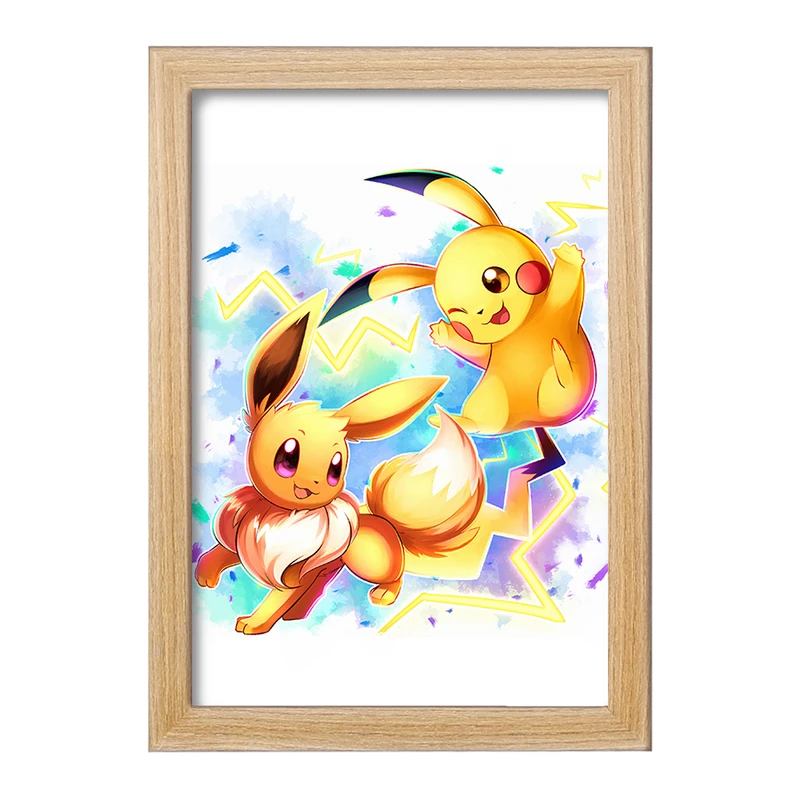 تابلو خندالو مدل پیکاچو و ایو انیمه پوکمون  کد 17365