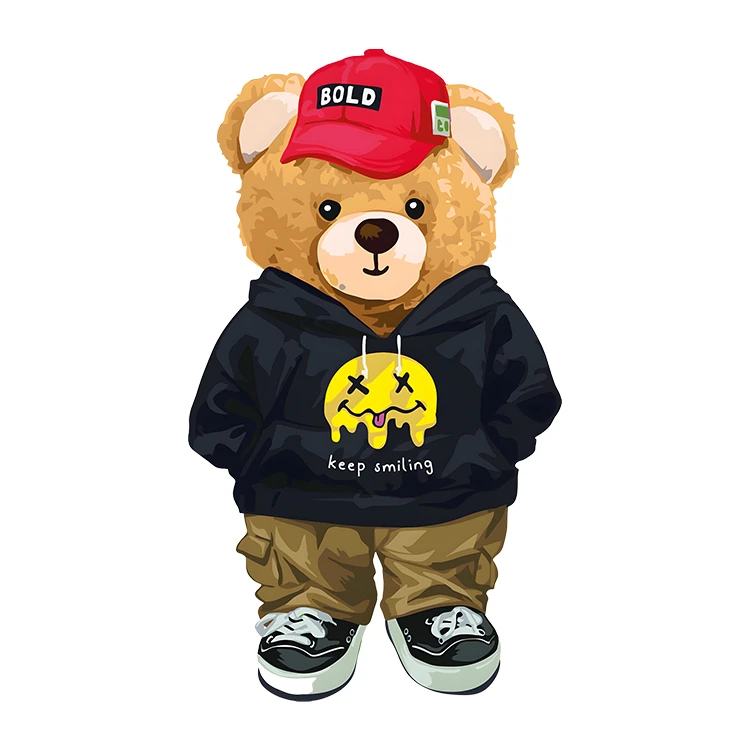 استیکر پارچه و لباس پاد آفرین مدل کارتونی طرح خرس تدی کد S3539