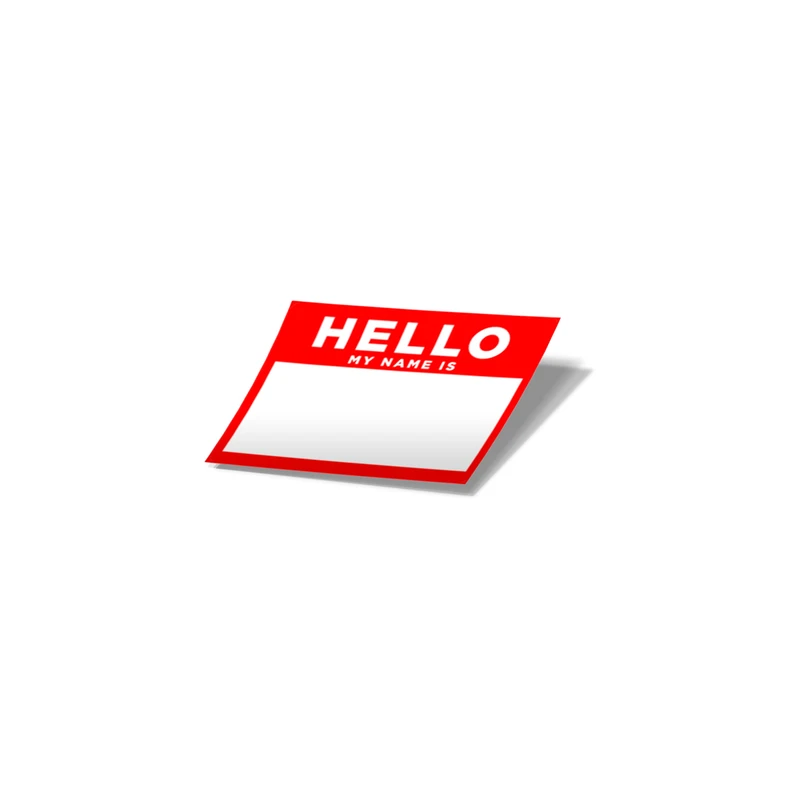 استیکر تزئینی موبایل و تبلت لولو مدل سلام اسم من هست Hello My Name Is Blank کد 771
