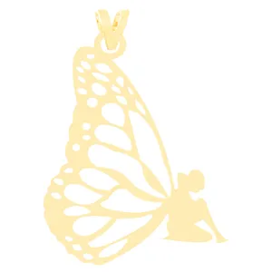 آویز گردنبند طلا 18 عیار زنانه الن نار مدل طرح فرشته ELN3298