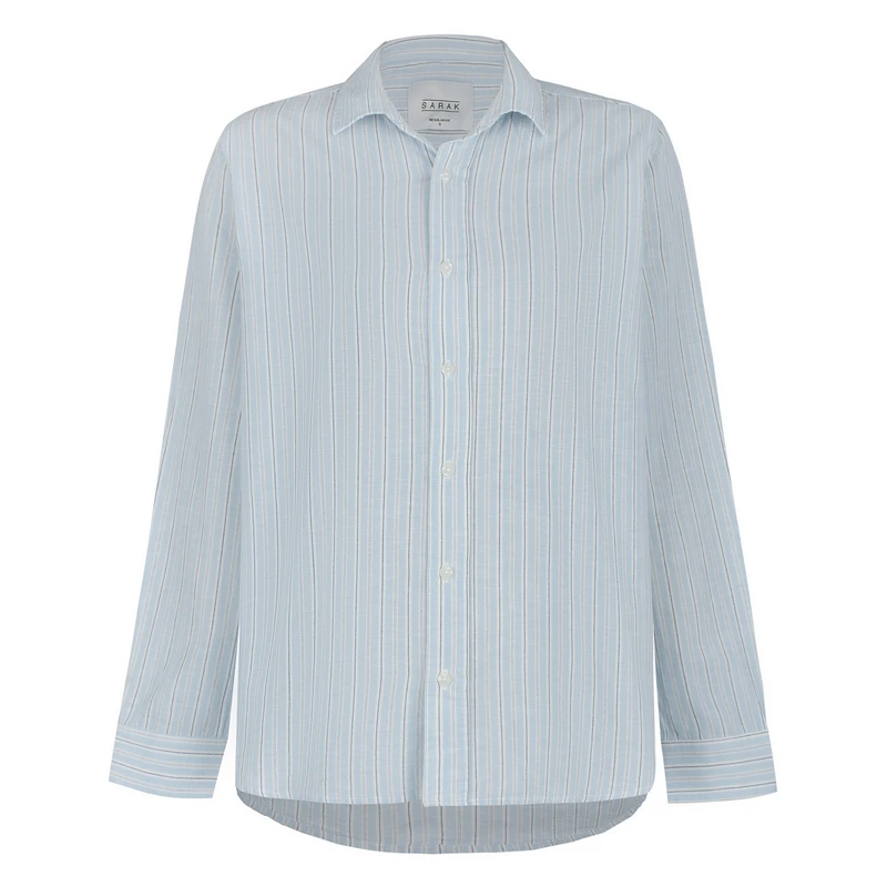 پیراهن آستین بلند یقه برگردان مردانه سارک مدل 1384614