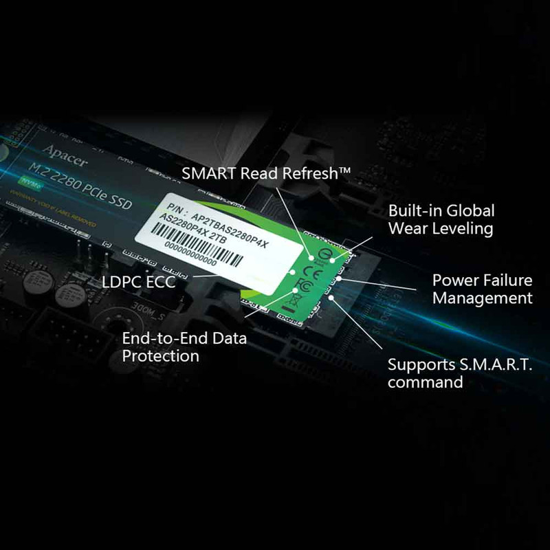 اس اس دی اینترنال اپیسر مدل AS2280P4X ظرفیت 512 گیگابایت