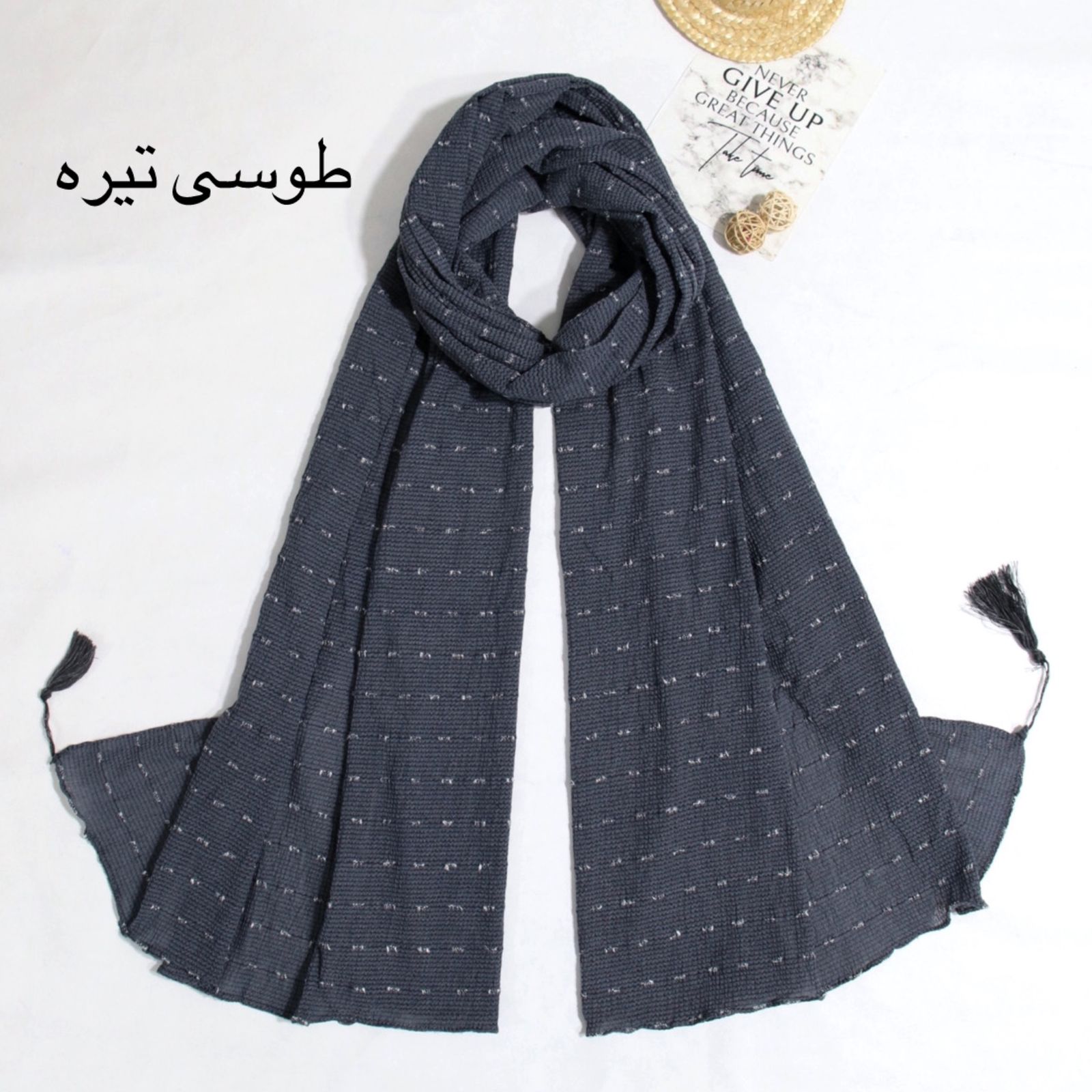 شال زنانه مدل نخی ساده پاییزه طرح کوک دوزی کد ana-9200 -  - 9