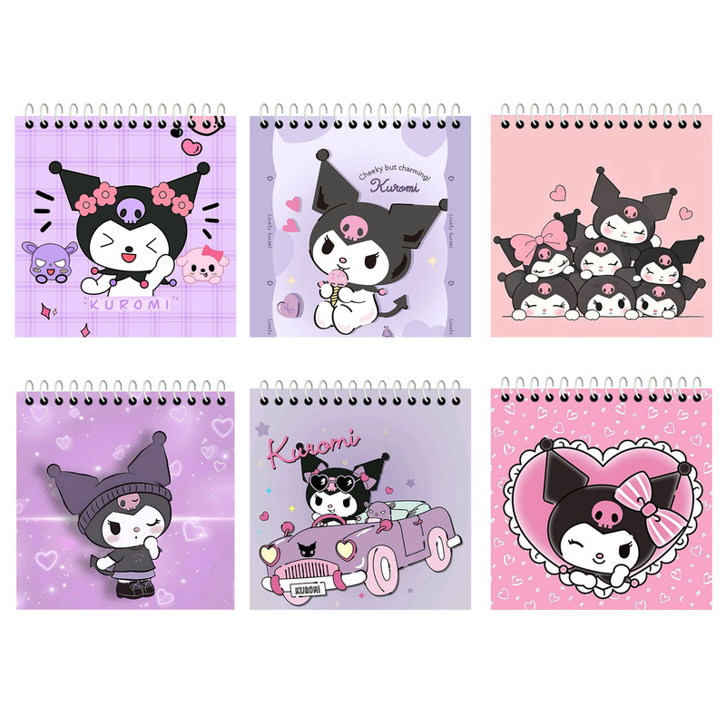 دفترچه یادداشت 50 برگ آلبالو طرح کرومی بسته 6 عددی