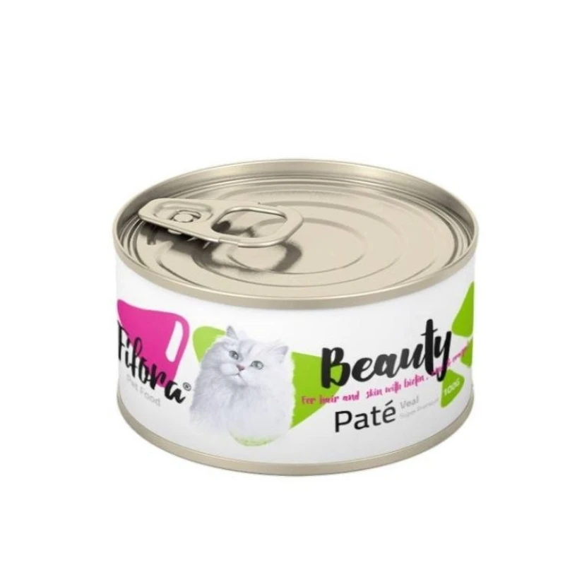 کنسرو غذای گربه بالغ فیفورا مدل Beauty Hair & Skin طعم گوشت وزن 100 گرم