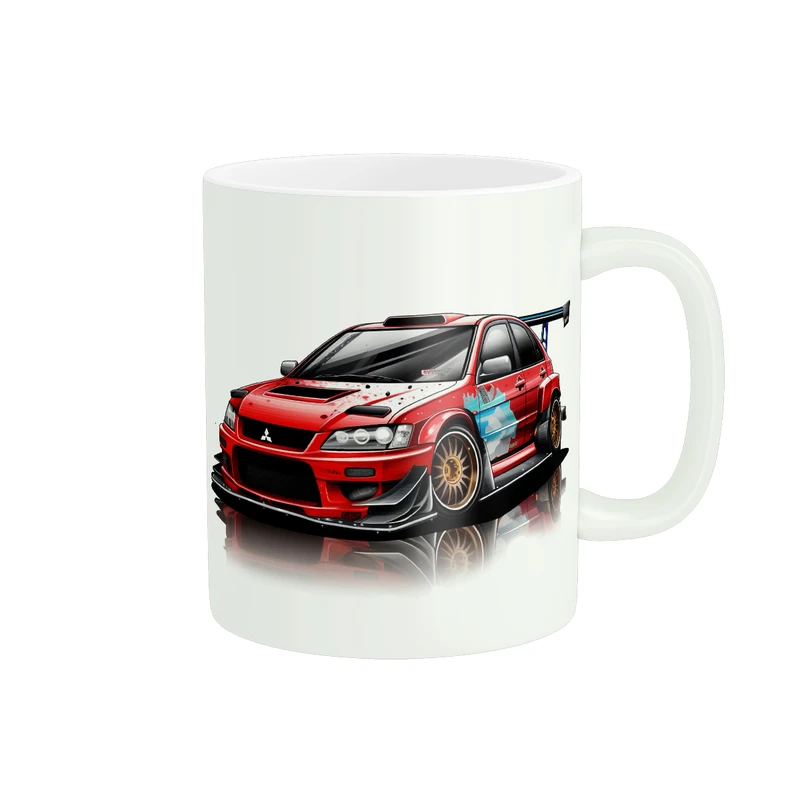 ماگ پادآفرین مدل ماشین Mitsubishi Evo X مسابقه رالی کارتونی کد 012