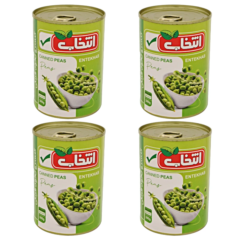 کنسرو نخود سبز انتخاب - 380 گرم بسته 4 عددی