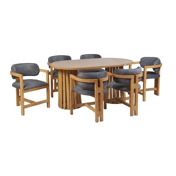 میز و صندلی ناهارخوری شش نفره گروه تولید اسپیناس مدل T-W-1006