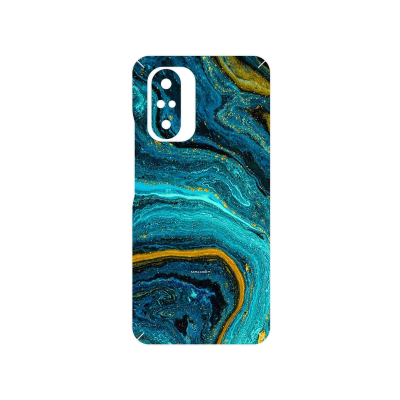 برچسب پوششی ماهوت مدل Turquoise marblewith golden streaks مناسب برای گوشی موبایل شیائومی Poco F3 5G