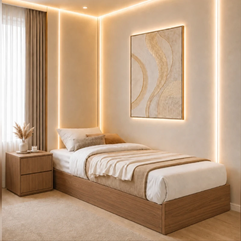 تخت‌خواب ملامینه یک نفره مدل B70 سایز 90 * 200 سانتی‌متر