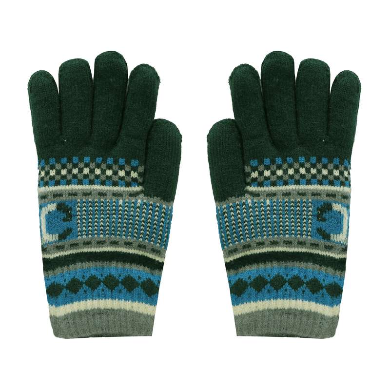 دستکش بافتنی زنانه مدل CG رنگ سبز