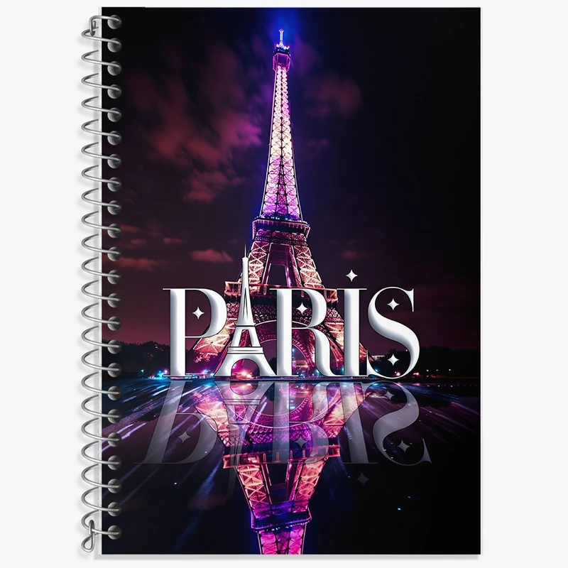 دفتر زبان 50 برگ خندالو مدل سه خط طرح برج ایفل کد F7018