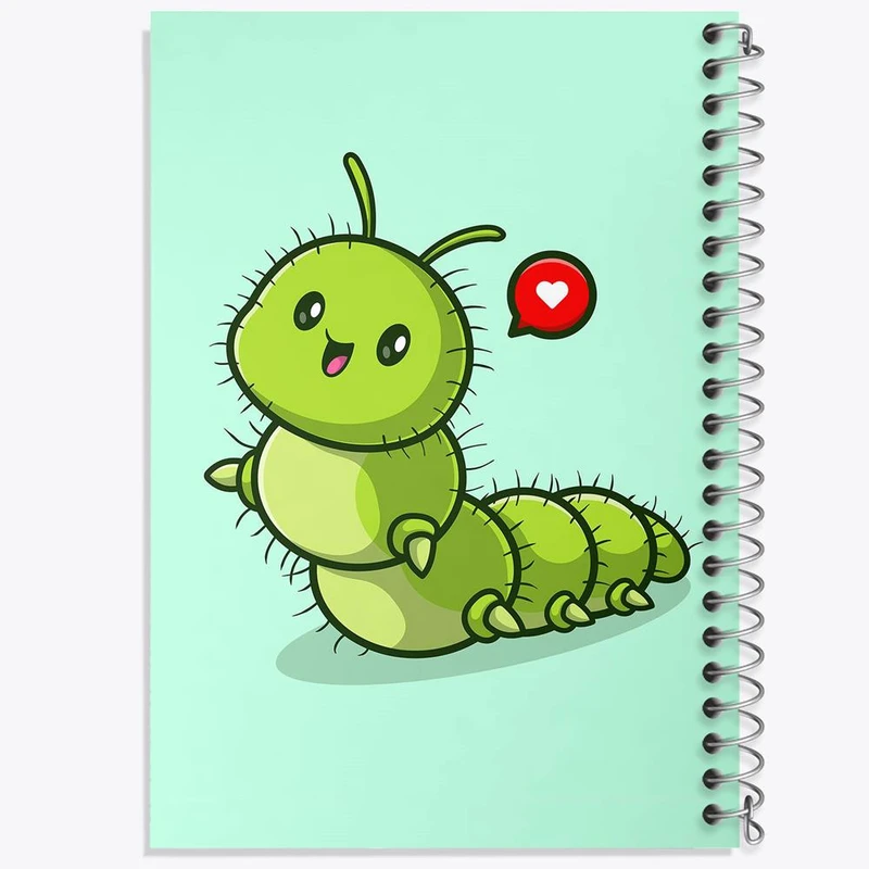 دفتر نت موسیقی 50 برگ خندالو مدل حیوانات بامزه کرم ابریشم کد 29696