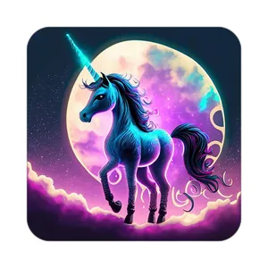 زیر لیوانی کاکتی طرح اسب تک شاخ و یونیکورن مدل mp31811