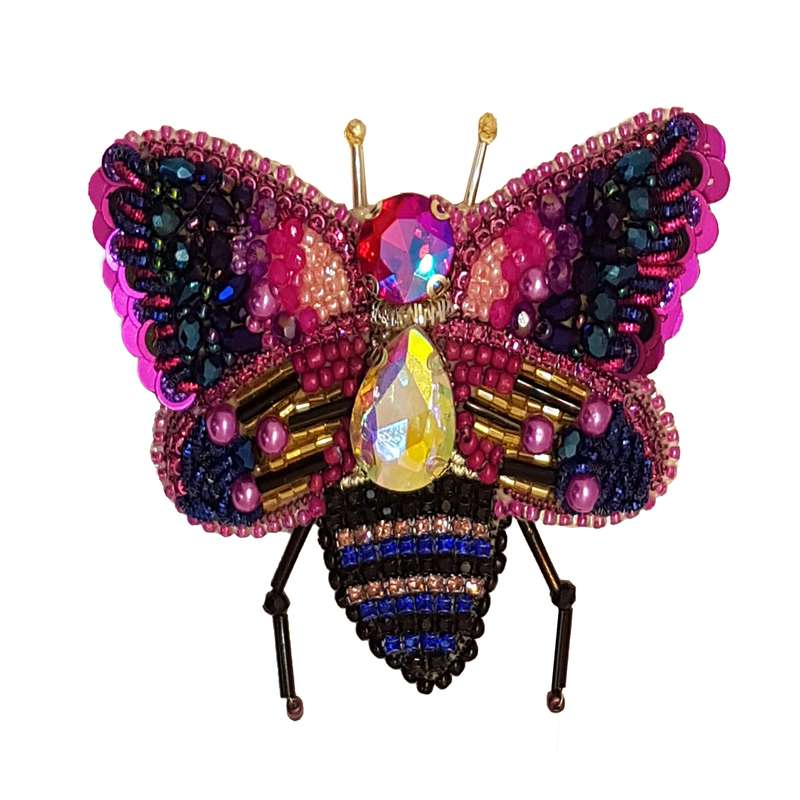 سنجاق سینه زنانه مدل پروانه جواهردوزی کد GOL604