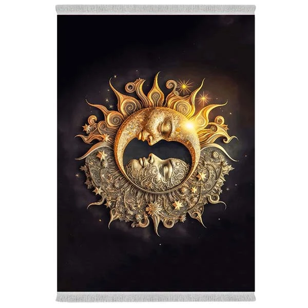 فرش پارچه‌ای دفه مدل فرشینه شانل مخمل طرح فانتزی کد 7258