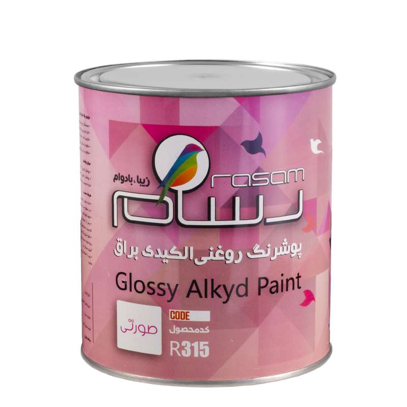 پوشرنگ روغنی آلکیدی صورتی رسام کد R315 حجم 3.78 لیتر