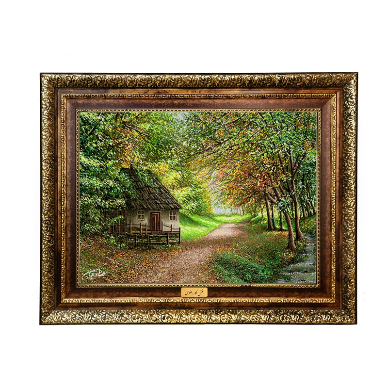 تابلو فرش ماشینی نقش نگار رضوی طرح منظره کد 1604H