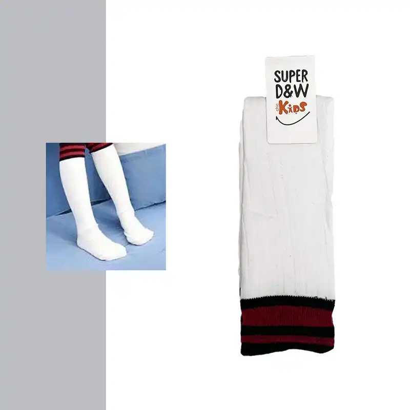 جوراب ساق بلند بچگانه مدل بدون پاشنه