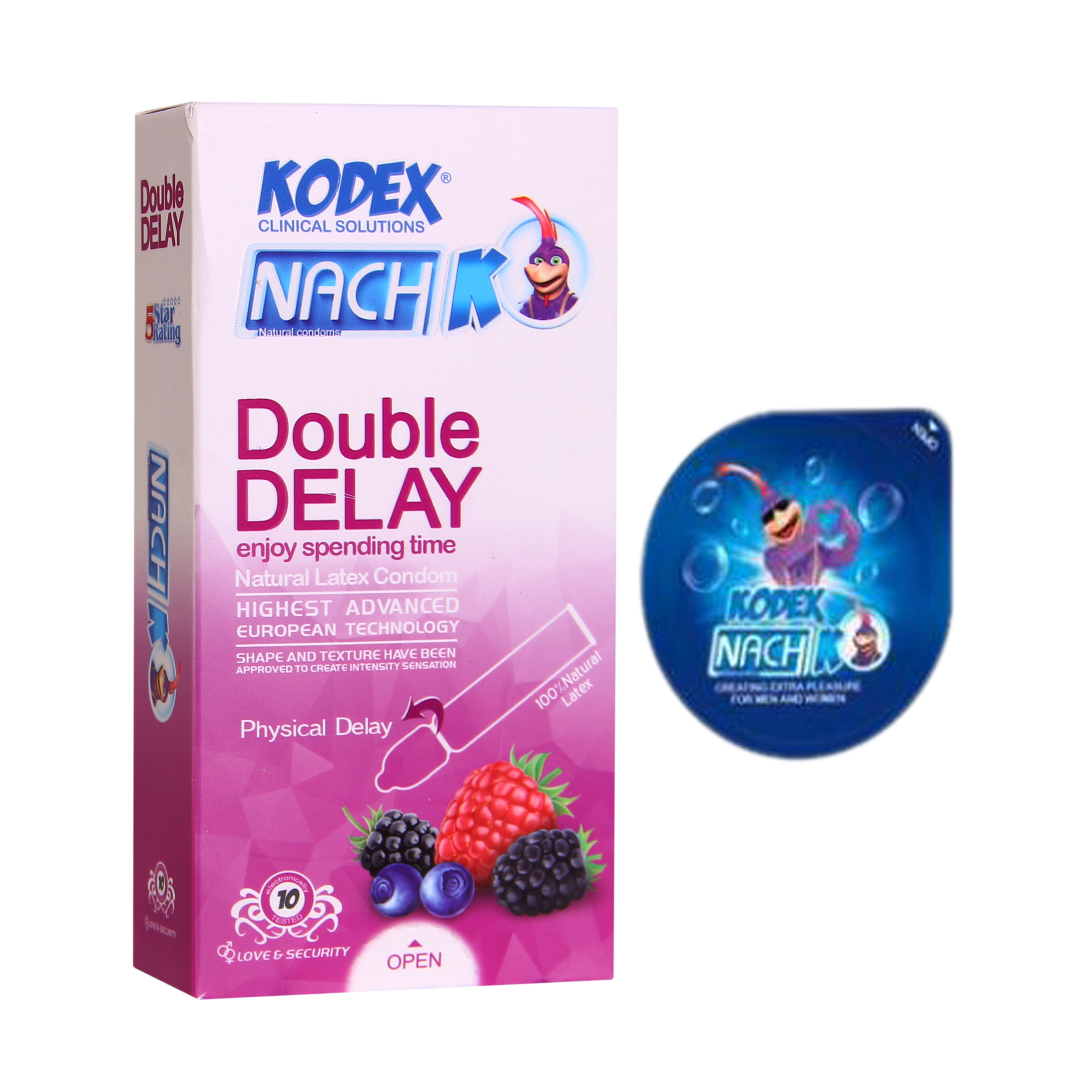 کاندوم ناچ کدکس مدل Double Delay بسته 10عددی به همراه کاندوم ناچ کدکس مدل بلیسر