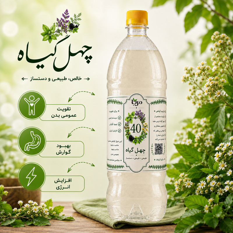 عرق چهل گیاه مِرنا - 1 لیتر