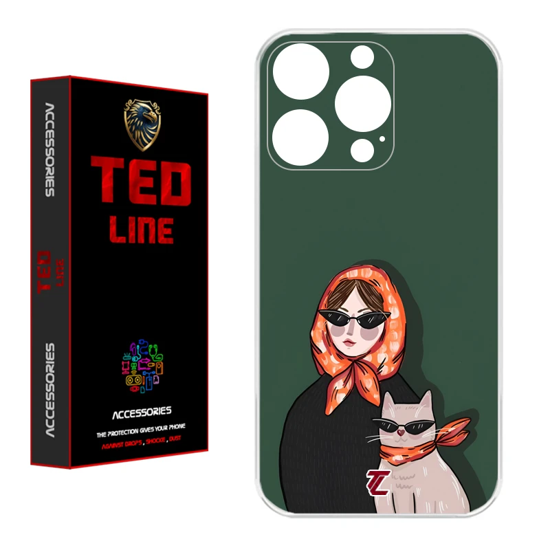 کاور تدلاین طرح دختر و گربه کد 1143 مناسب برای گوشی موبایل اپل Iphone 14 Pro Max