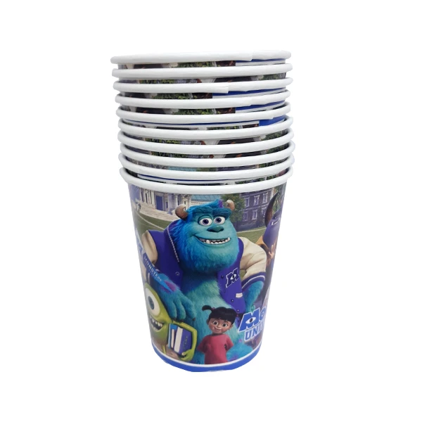 لیوان یکبار مصرف مدل کارخانه هیولاها مجموعه 10 عددی