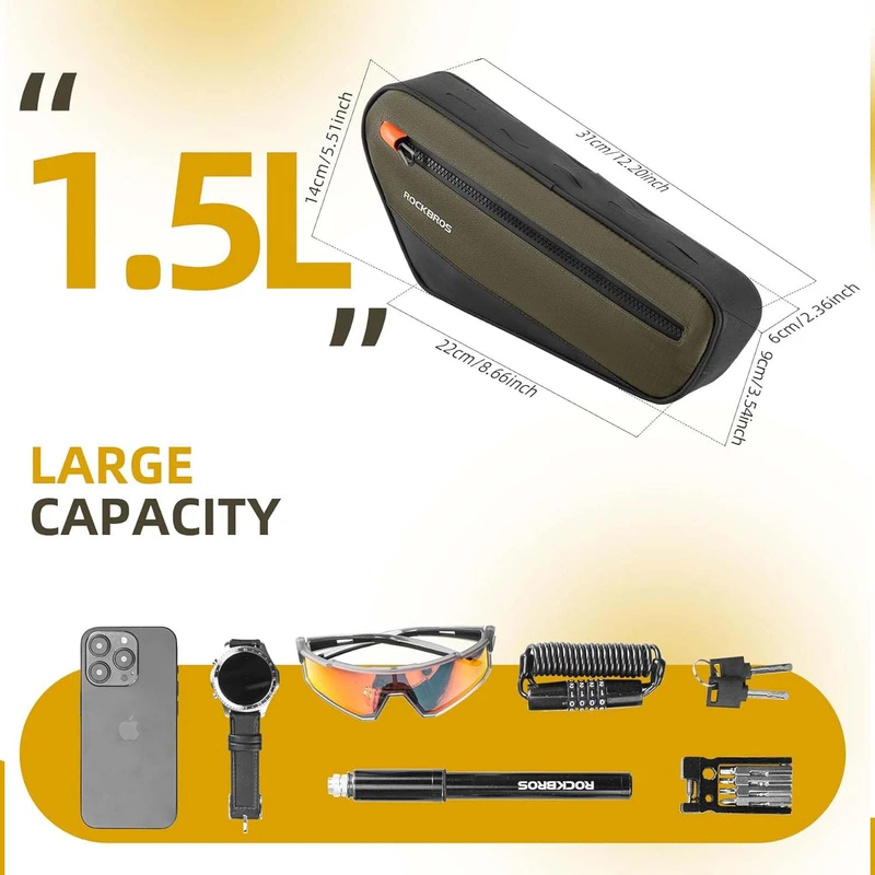 عکس شماره 5 : کیف تنه دوچرخه راک براس مدل multi point کد 2031