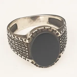 انگشتر نقره مردانه مدل نگین عقیق 9482