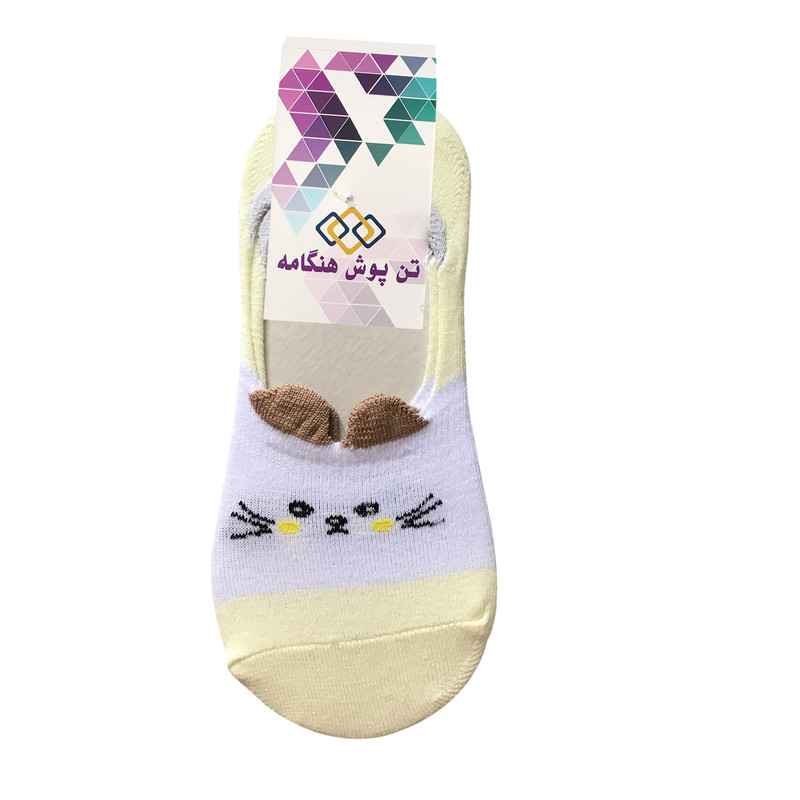 جوراب نوزادی تن پوش هنگامه مدل کالجی گربه کد Z