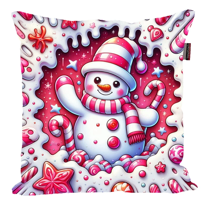 کوسن پاد آفرین مدل کریسمس طرح آدم برفی کد PK30354