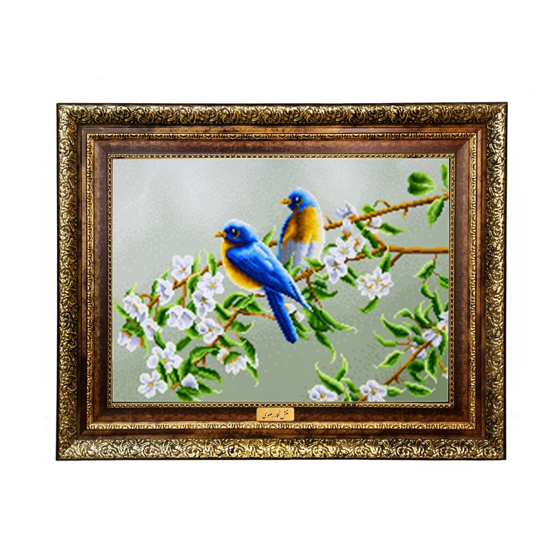 تابلو فرش ماشینی نقش نگار رضوی طرح قناری کد 4751KH