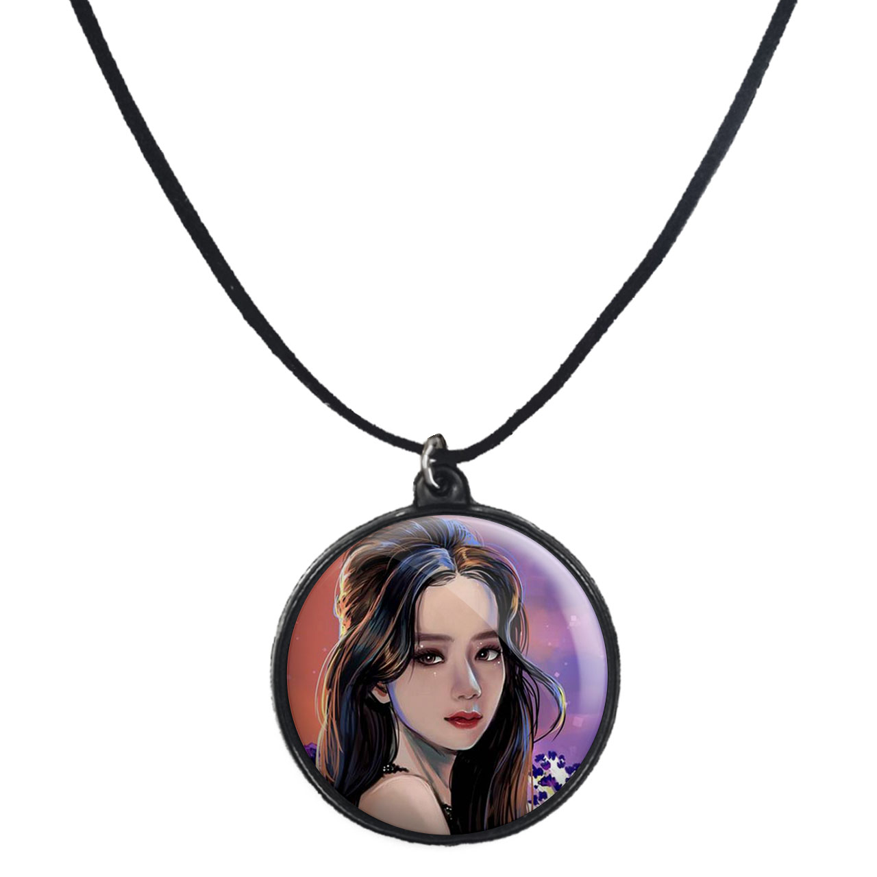 گردنبند پرمانه طرح بلک پینک کد pmb.6968 مدل دو طرفه