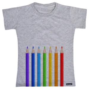 تی شرت آستین کوتاه دخترانه 27 مدل Art Supplies کد MH1499