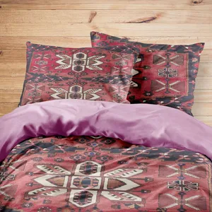 سرویس روتختی مدوپد طرح فرش بختیاری دوترنج مدل C-bakhtiary02 یک نفره 4 تکه