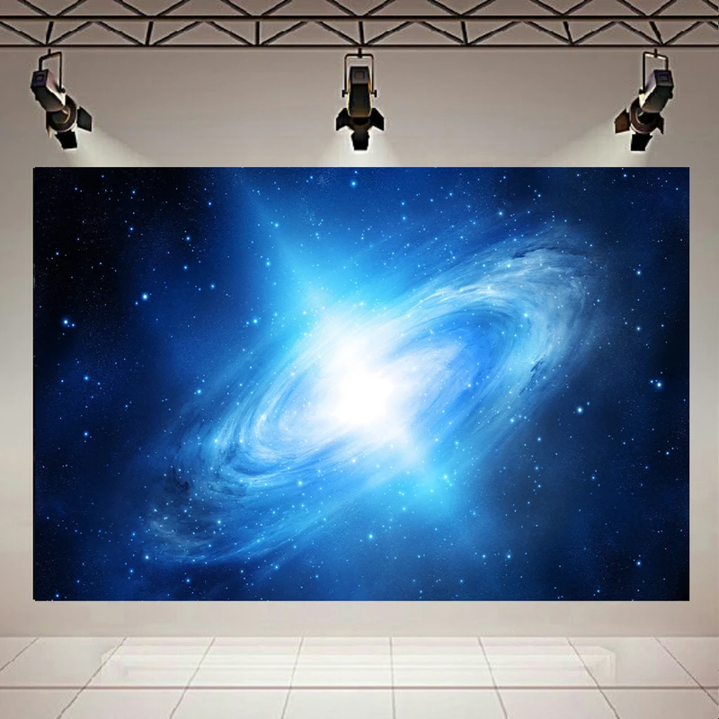 تابلو شاسی طرح کهکشان و ستارگان مدل Splendid Blue Stars کد AR997