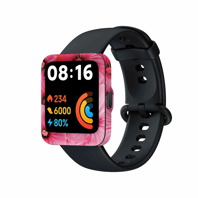 برچسب ماهوت طرح Pink_Flower مناسب برای ساعت هوشمند شیائومی Redmi Watch 2 Lite
