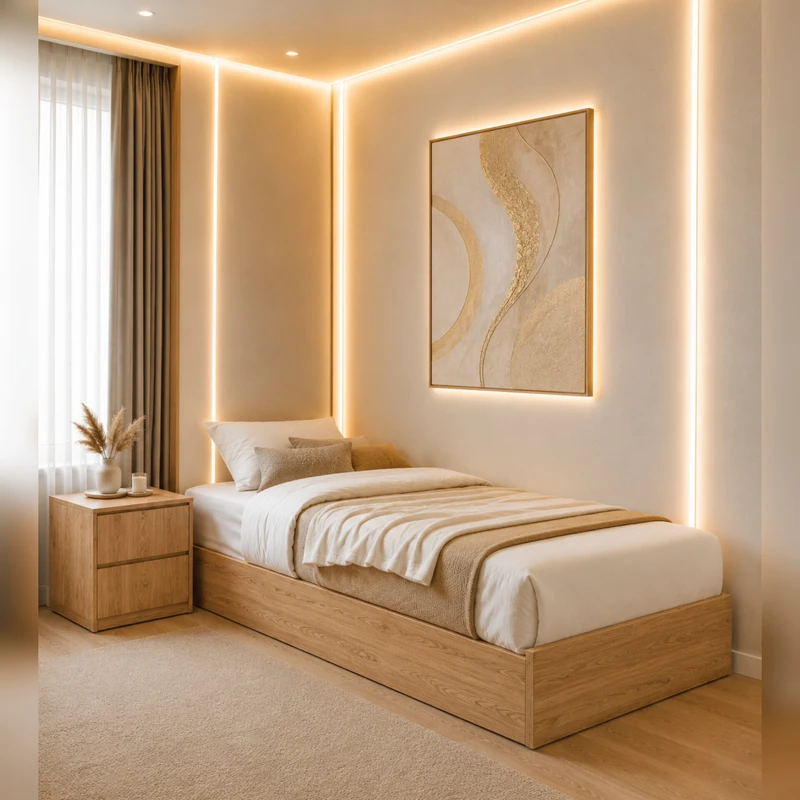 تخت‌خواب ملامینه یک نفره مدل B70 سایز 90 * 200 سانتی‌متر