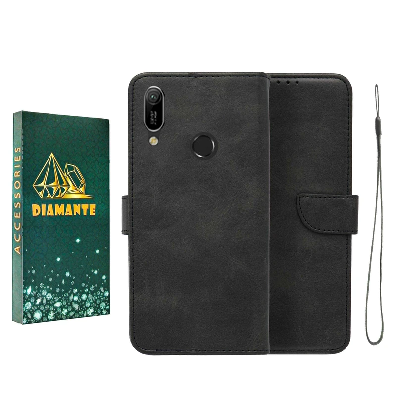 کیف کلاسوری دیامانته مدل Bandaviz Gn مناسب برای گوشی موبایل هوآوی Y7 2019 / Y7 Prime 2019 به همراه بند آویز