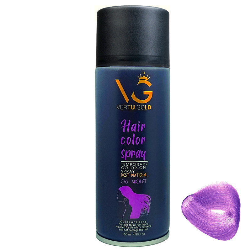 اسپری رنگ مو ورتوگلد مدل 06 شماره 06 حجم 150 میلی لیتر رنگ بنفش