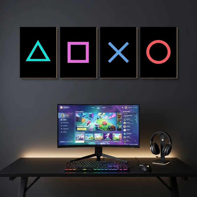 تابلو شاسی 4تکه طرح بازی مدل game decor