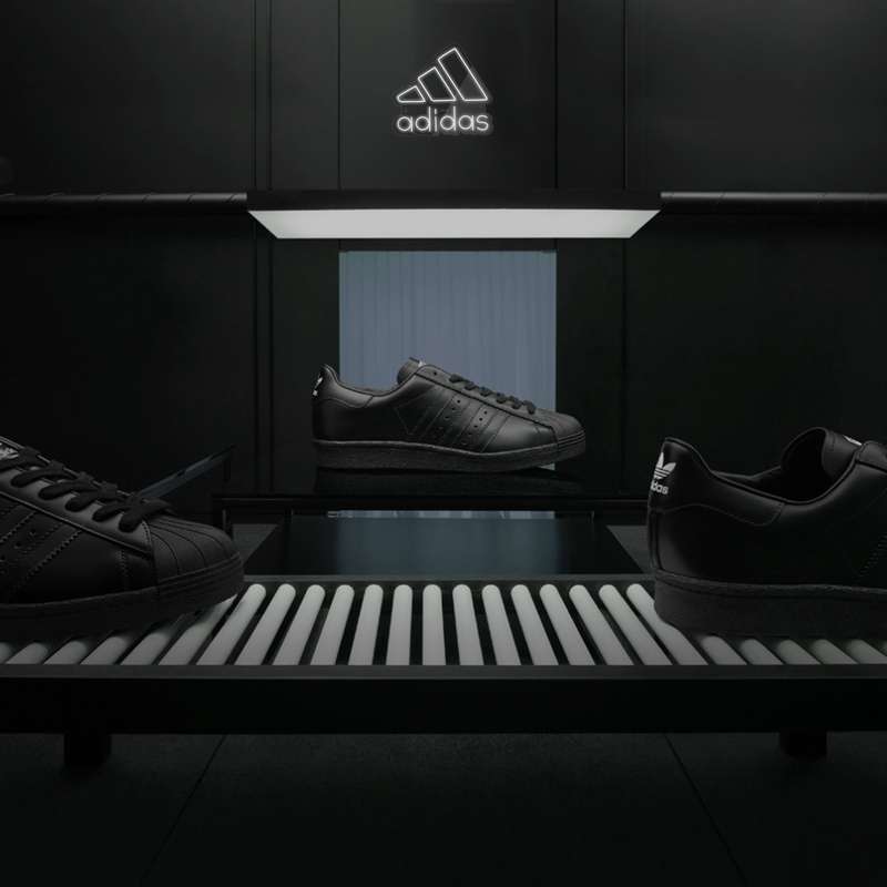 چراغ دیواری نئون دیزاین طرح Adidas-Text-BL_WHT