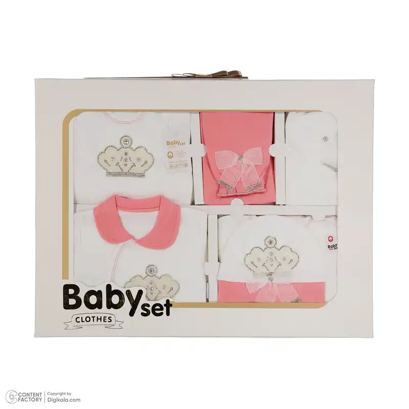 ست 17 تکه لباس نوزادی مدل تاج نیلا