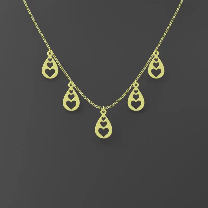 گردنبند طلا 18 عیار زنانه مدوپد مدل قلب کد RNA10478