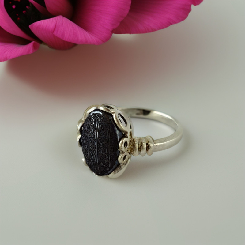 انگشتر نقره زنانه ملک زیور مدل ناد علی حدید کد 66